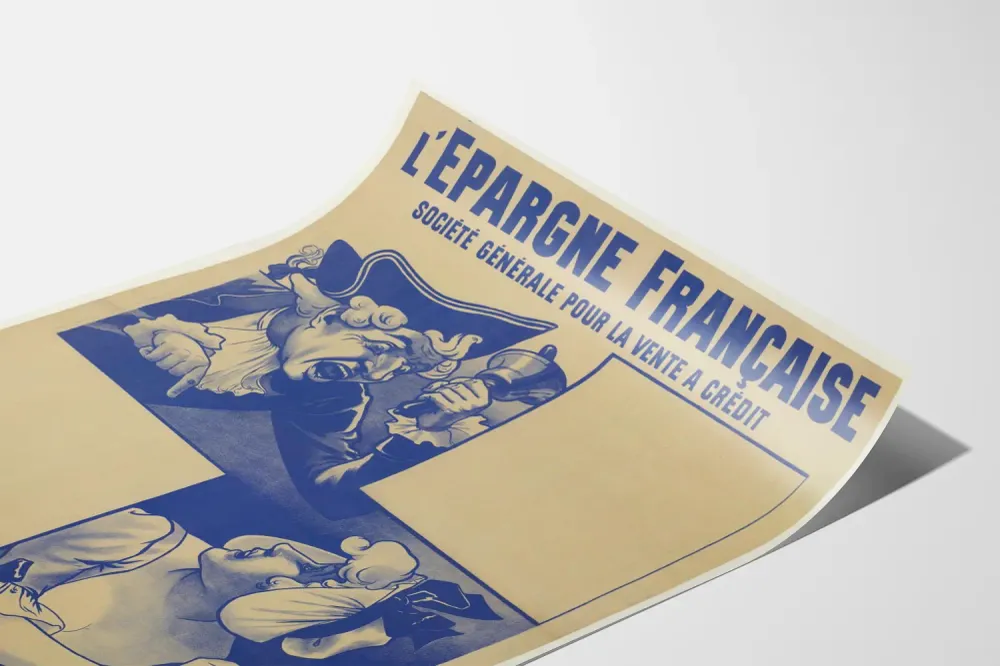 Affiche vintage L'Épargne Française Société Générale - Décoration murale rétro