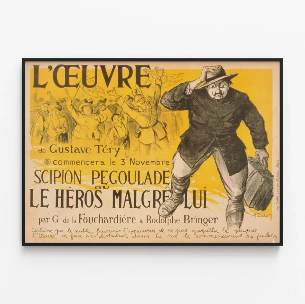 Affiche vintage L'Œuvre de Gustave Téry - Scipion Pégoulade le héros malgré lui