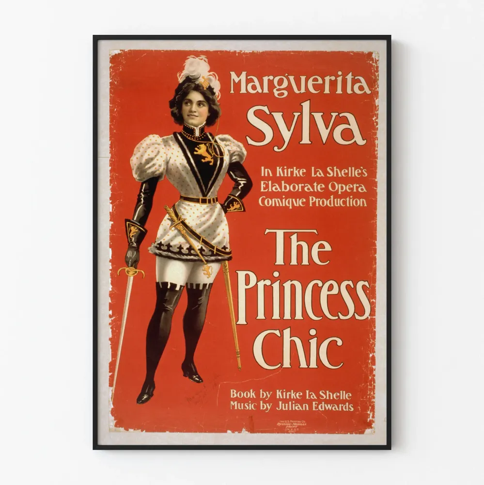 Affiche vintage Marguerita Sylva Princess Chic décoration murale