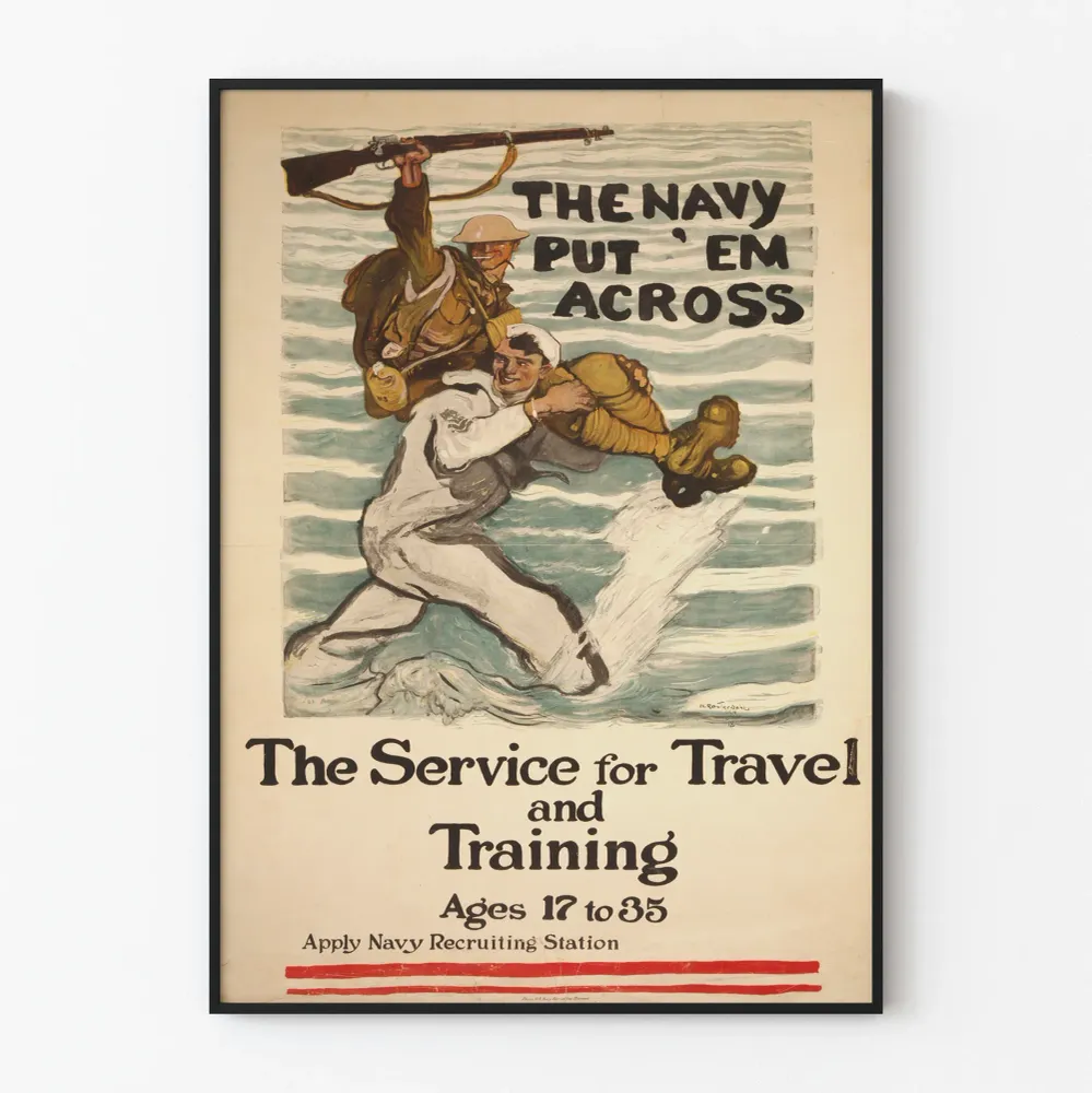 Affiche Vintage Marine – Service, Voyage et Entrainement 17-35 ans