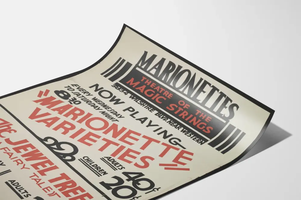 Affiche vintage Marionettes Varieties - Théâtre de marionnettes