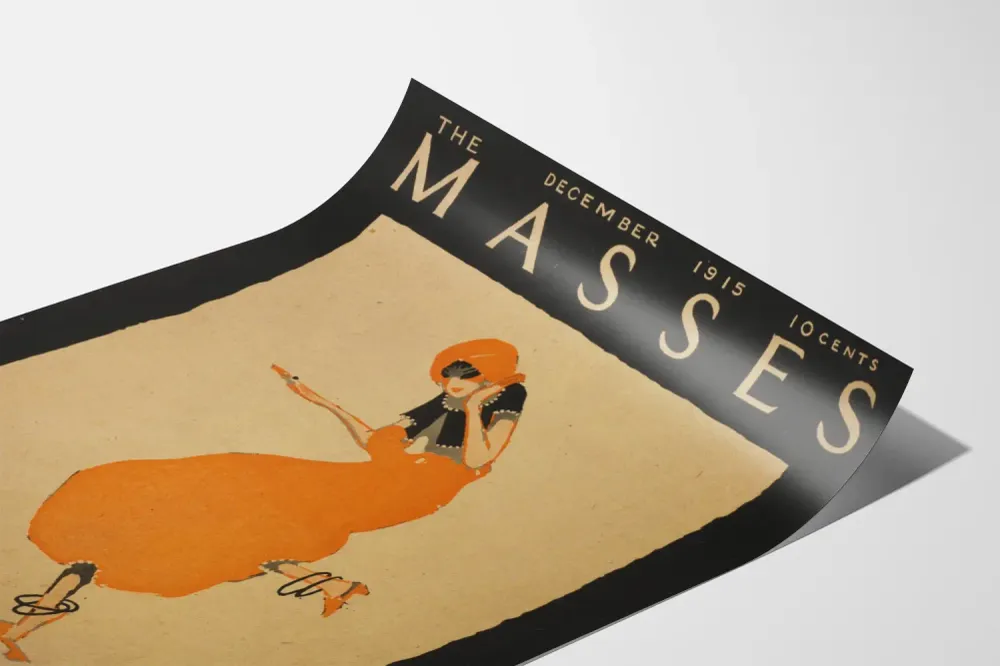 Affiche vintage Masses Décembre 1915 illustration mode années 1910