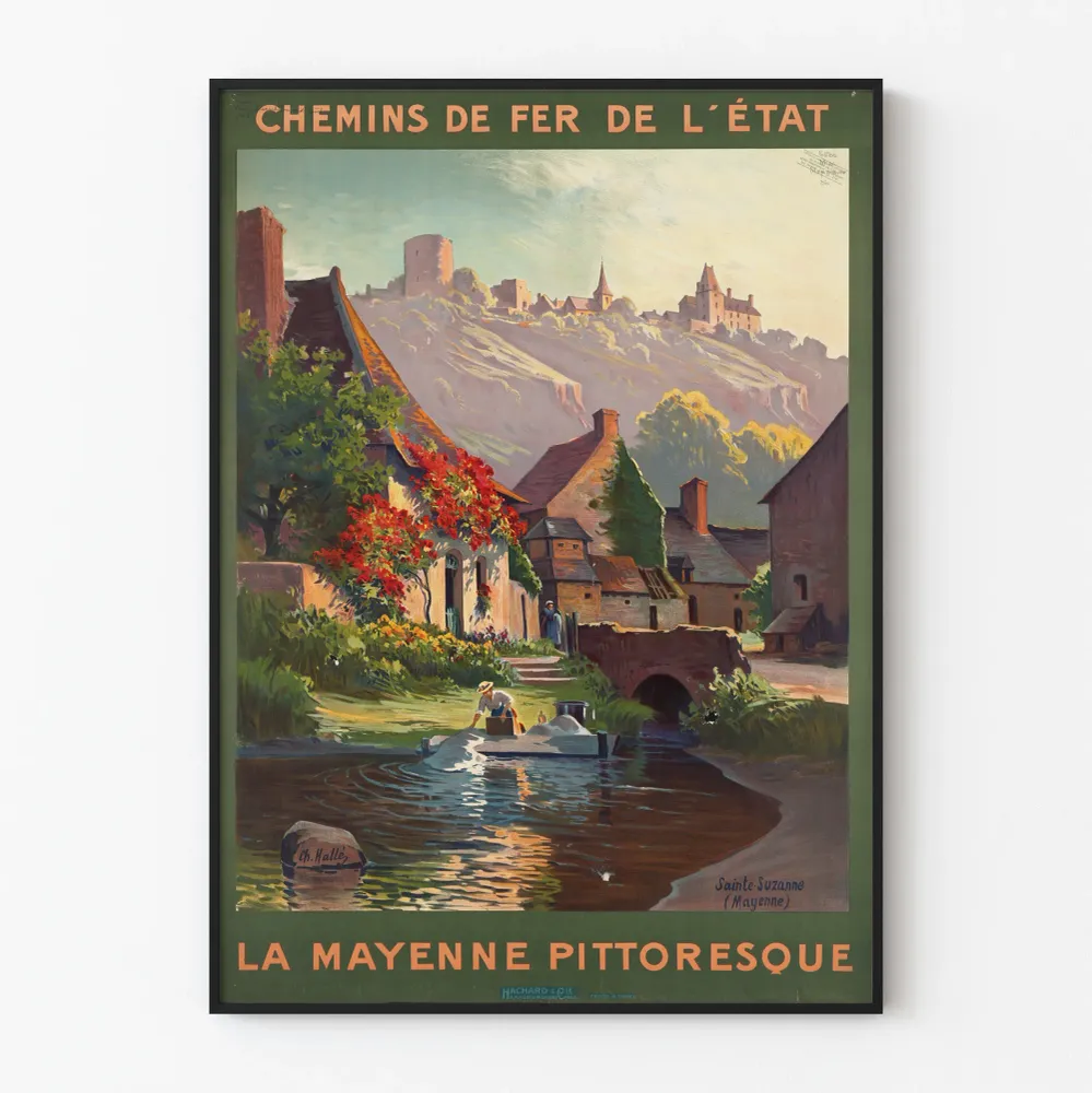Affiche vintage La Mayenne Pittoresque - Décoration murale rétro