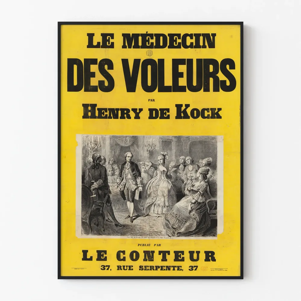 Affiche vintage Le Médecin des Voleurs par Henry de Kock