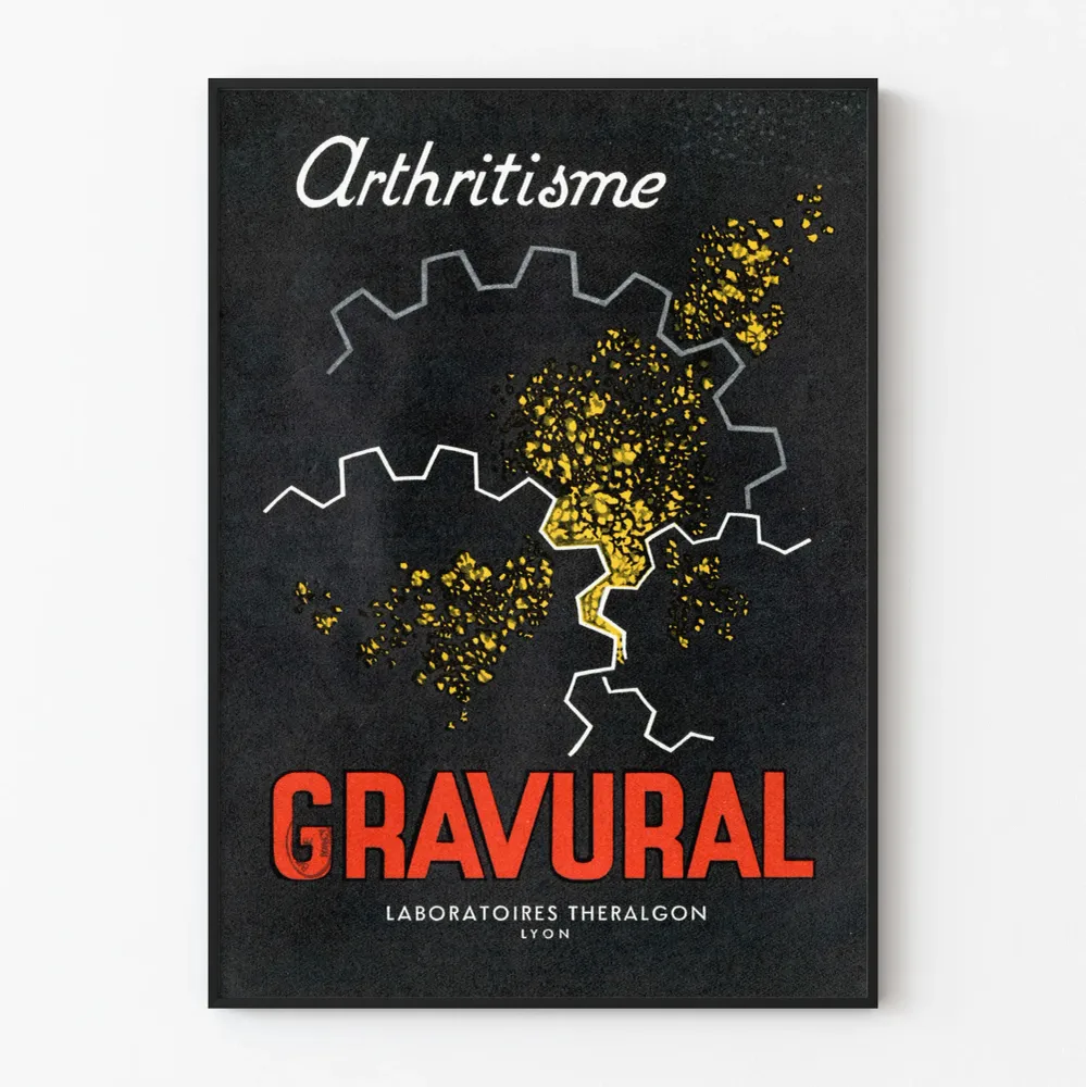 Affiche vintage médicale GRAVURAL Arthritisme