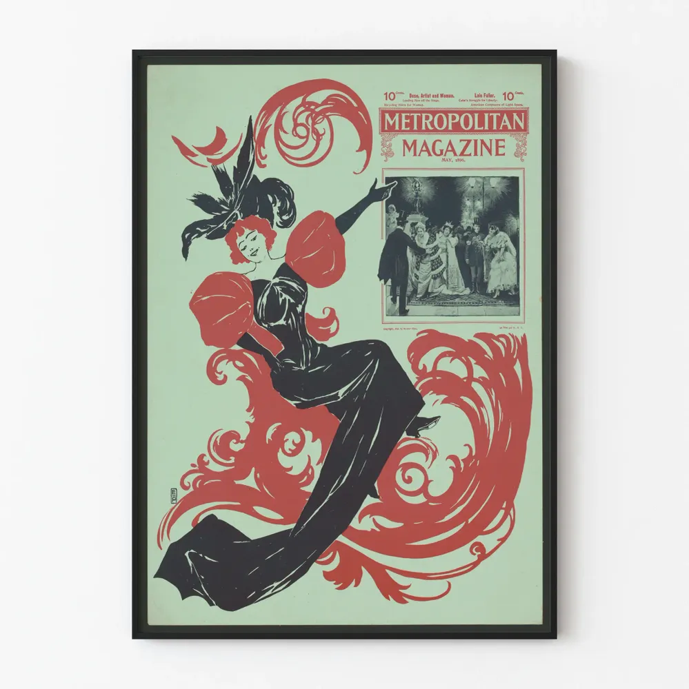 Affiche vintage Metropolitan Magazine Mai 1896 décoration murale