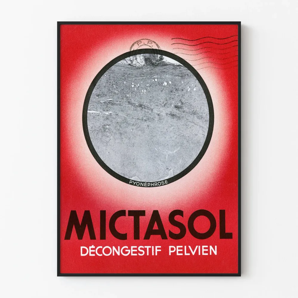 Affiche vintage Mictasol Décongestif Pelvien Médical