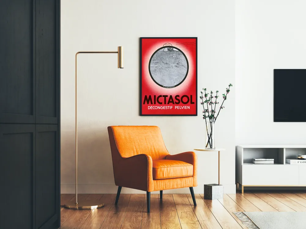 Affiche vintage Mictasol Décongestif Pelvien Médical
