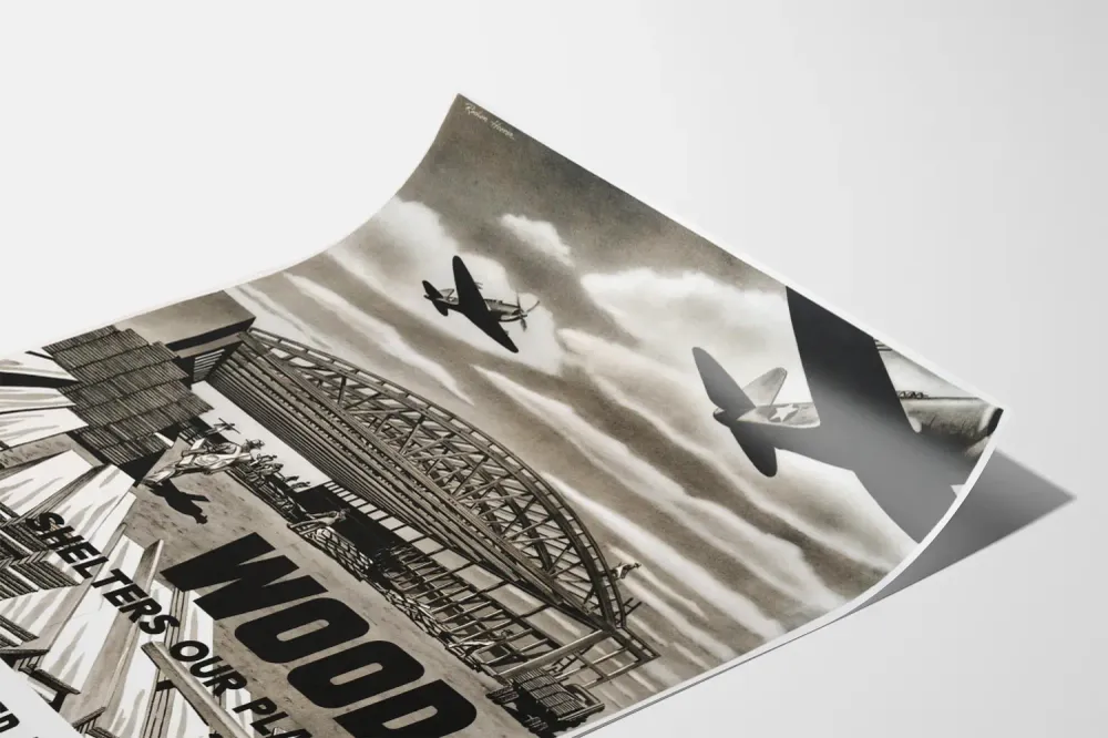Affiche Vintage Militaire - Abri en Bois pour Avions