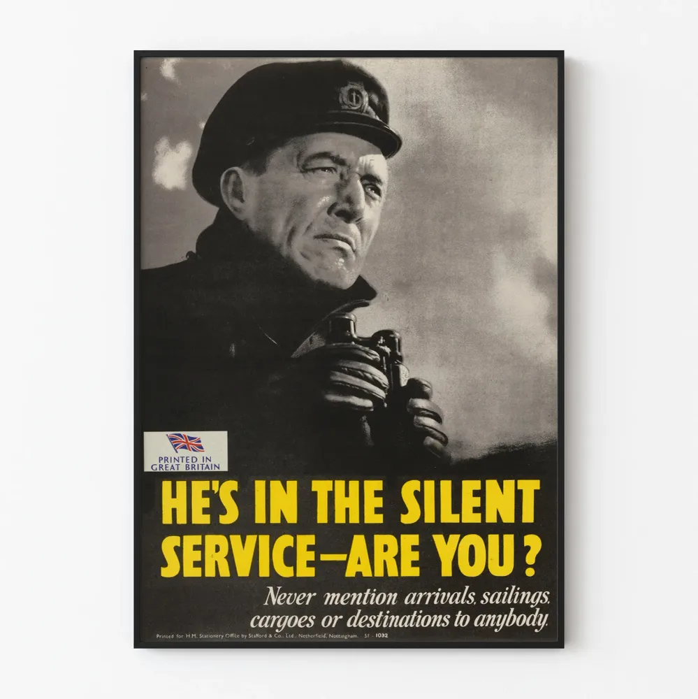 Affiche Vintage Militaire Britannique Silent Service