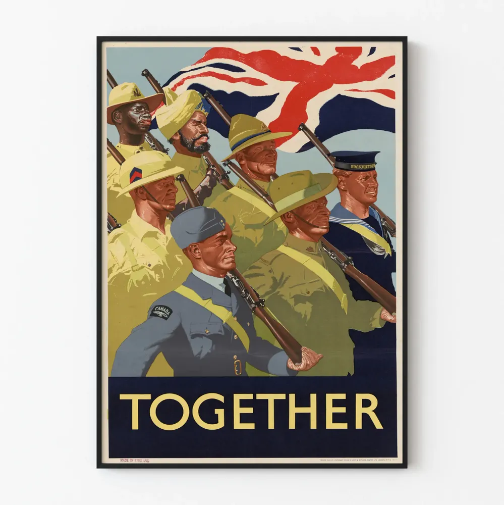 Affiche vintage militaire décorative "Together"