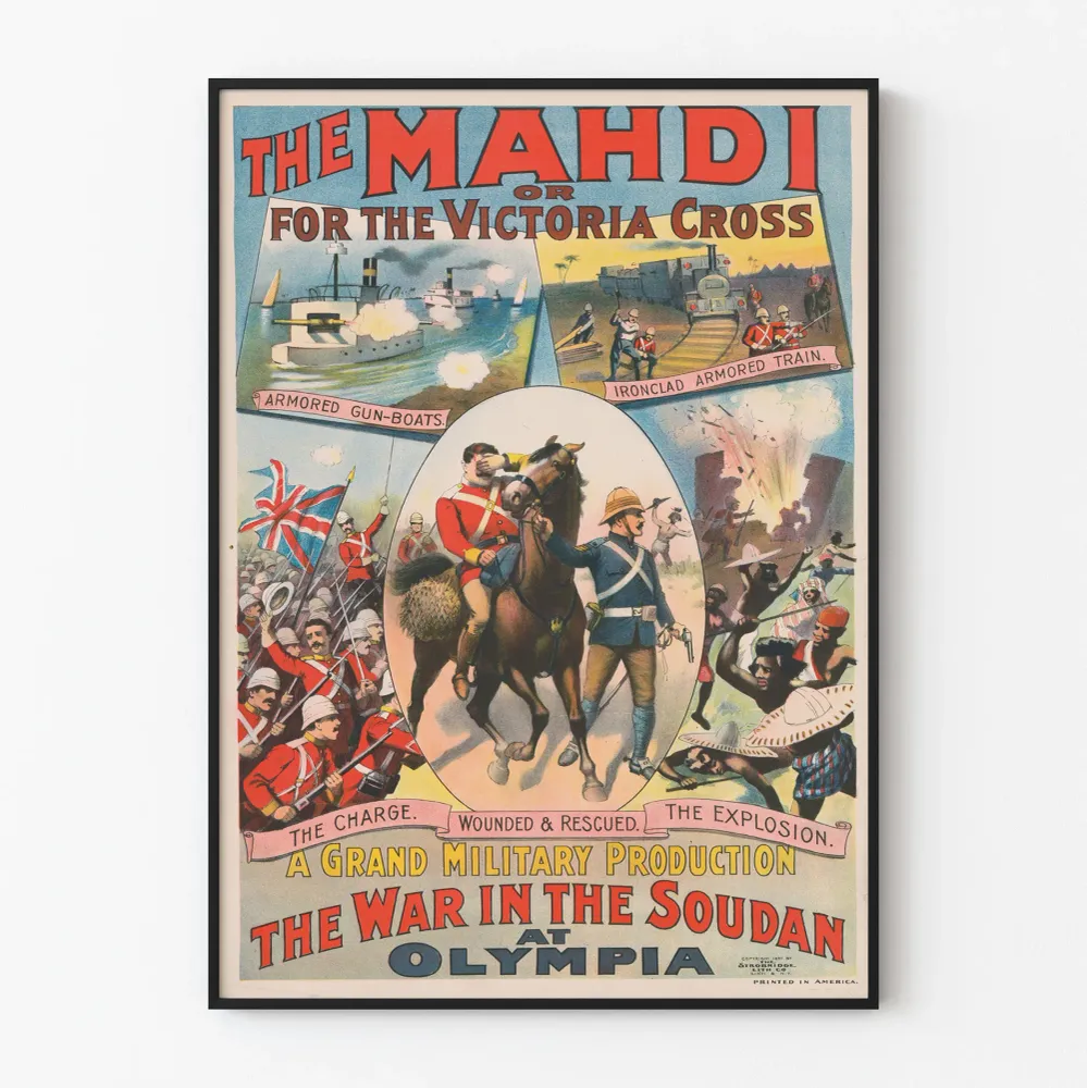 Affiche vintage militaire Mahdi la guerre au Soudan