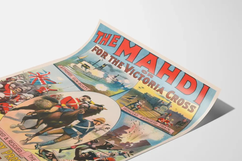 Affiche vintage militaire Mahdi la guerre au Soudan