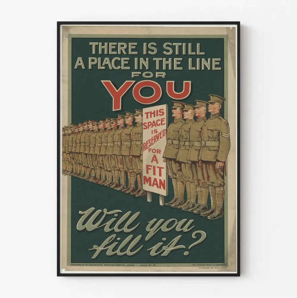 Affiche vintage militaire 'There is still place line you'