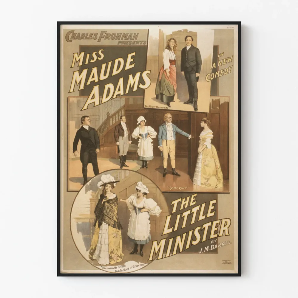 Affiche vintage Miss Maude Adams dans Little Minister