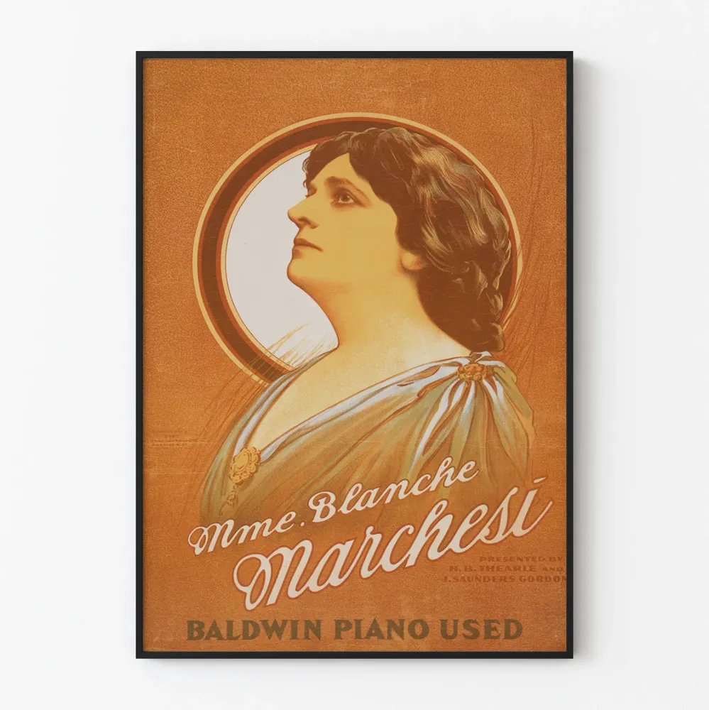 Affiche Vintage Mme Blanche Marchesi Portrait Décoratif