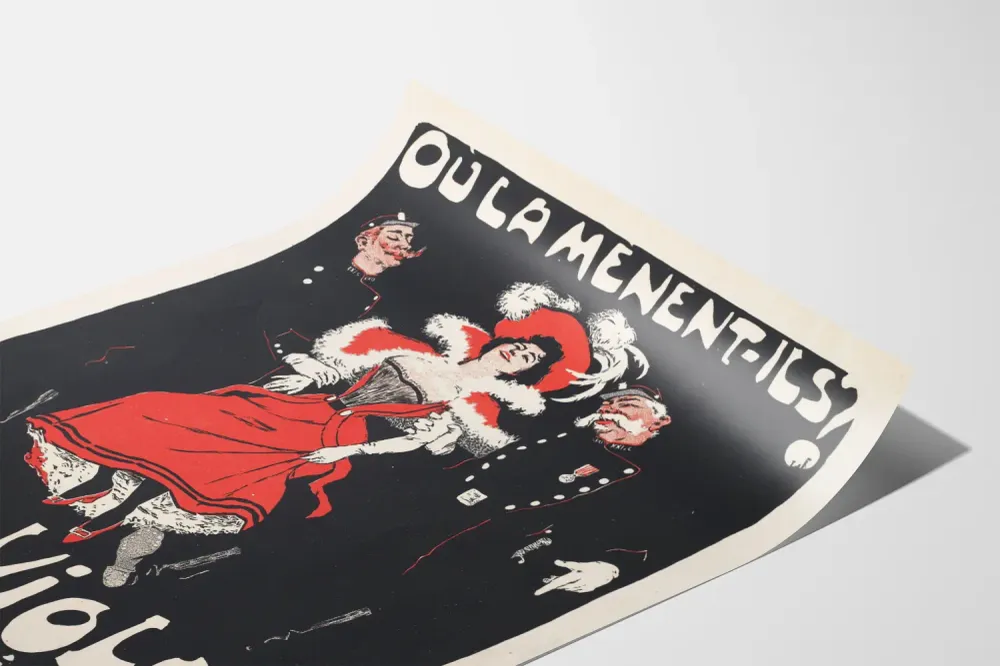 Affiche vintage 'Ou la mènent-ils au violon' déco murale