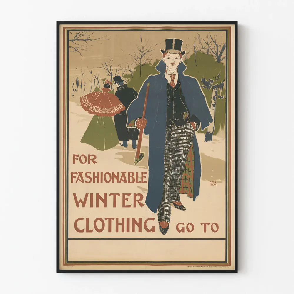 Affiche vintage Mode hivernale élégante
