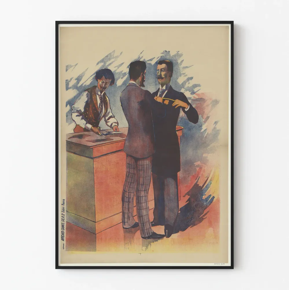 Affiche vintage mode masculine - Atelier de confection sur mesure