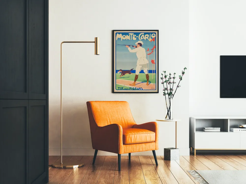 Affiche vintage Monte-Carlo Tir aux Pigeons