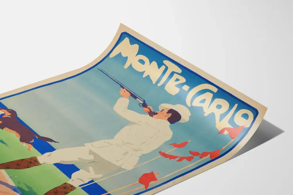 Affiche vintage Monte-Carlo Tir aux Pigeons