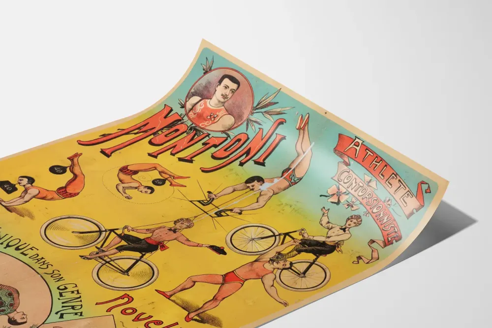 Affiche Vintage Montoni Athlète Contorsionniste - Décoration Murale Unique