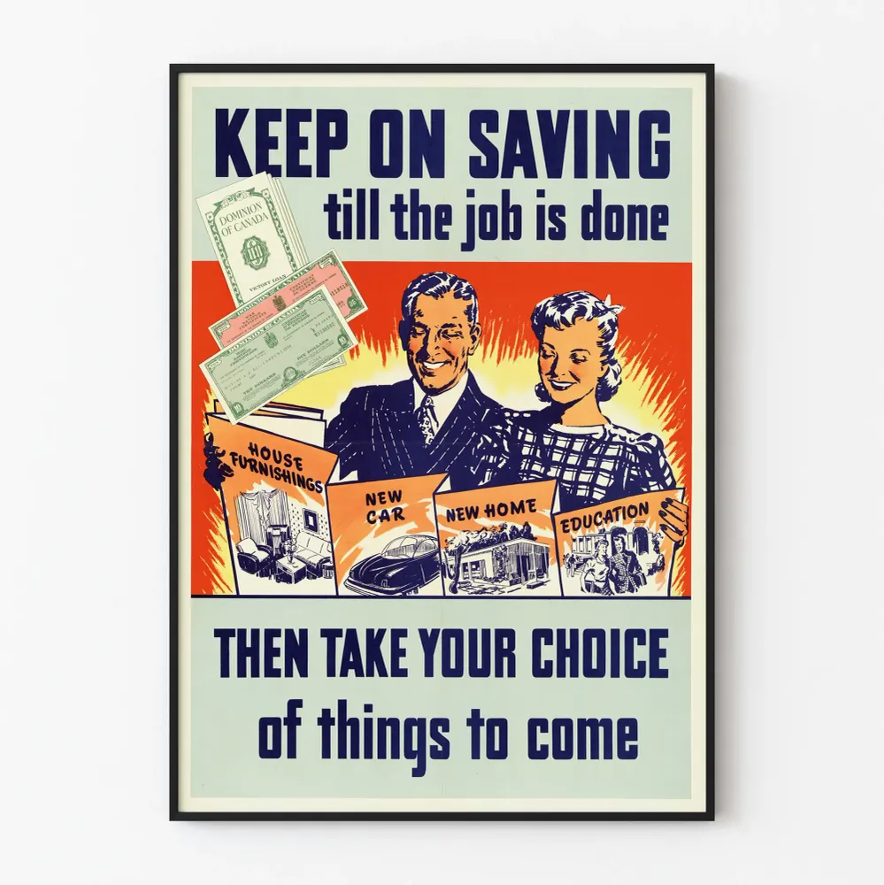 Affiche vintage motivation épargne et choix d'avenir