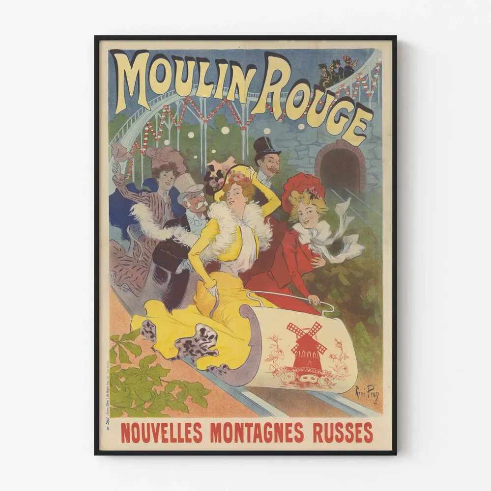 Affiche Vintage Moulin Rouge Nouvelles Montagnes Russes