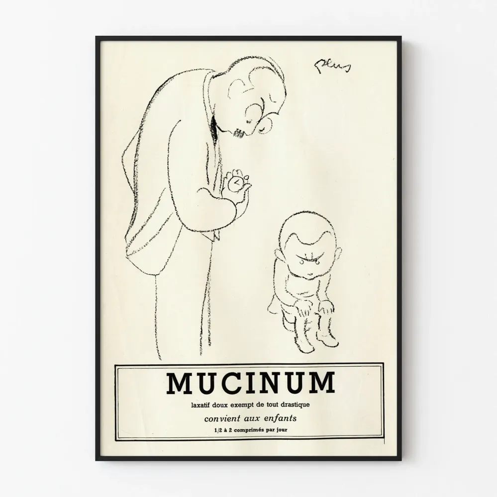 Affiche Vintage Mucinum - Laxatif Doux pour Enfants
