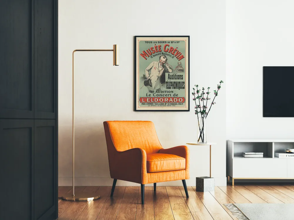 Affiche vintage Musée Grévin Auditions Téléphoniques Le Concert de l'Eldorado