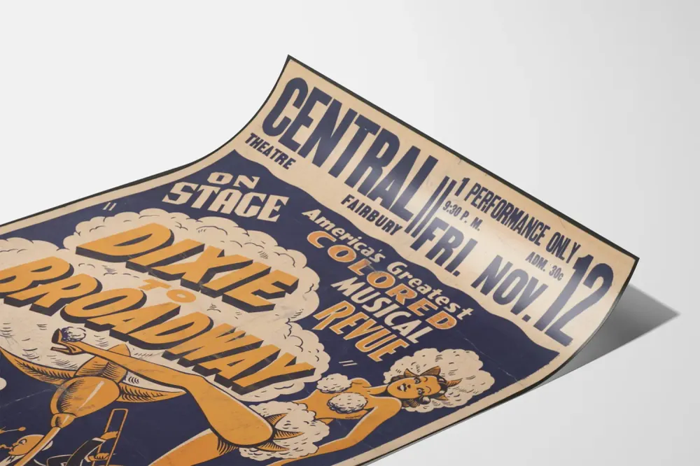 Affiche vintage musicale Dixie to Broadway