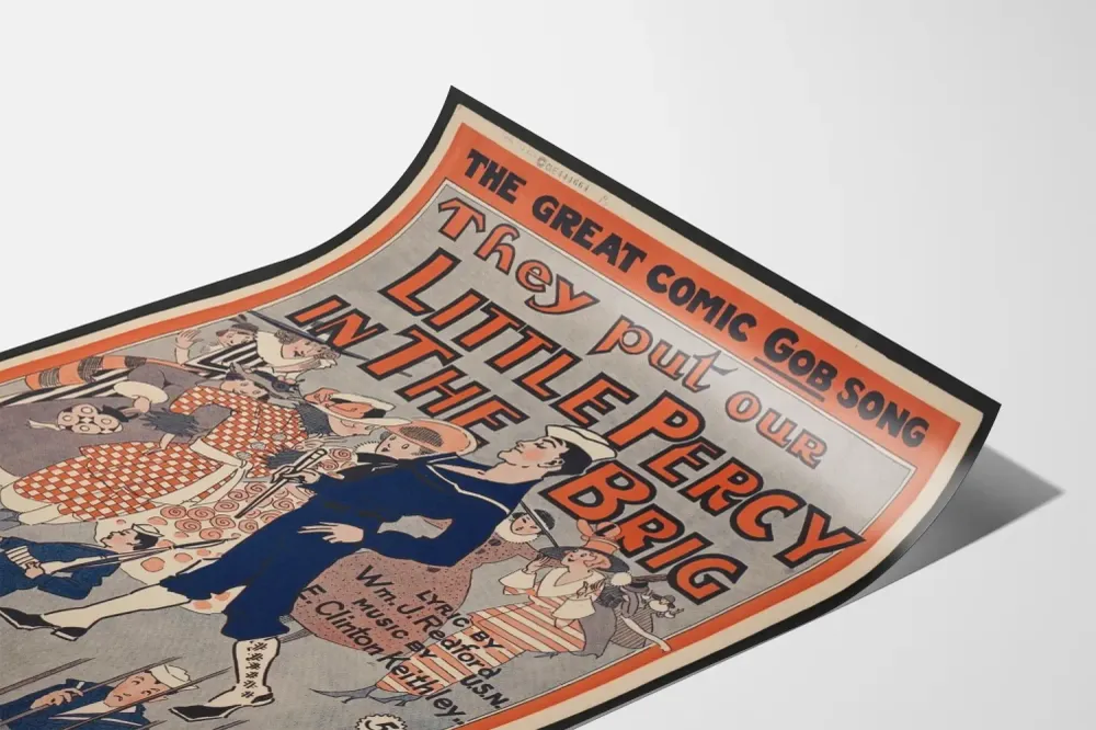 Affiche vintage musicale They Put Our Little Percy Brig