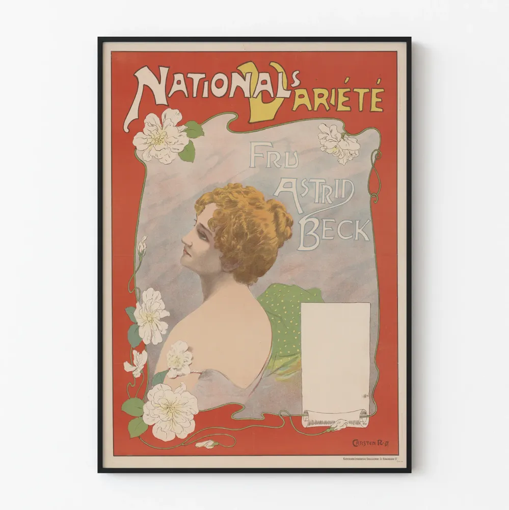 Affiche vintage Nationals Variété Fru Astrid Beck - Décoration murale artistique