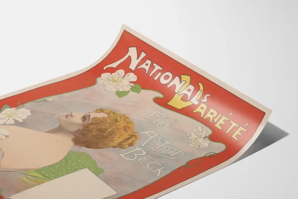 Affiche vintage Nationals Variété Fru Astrid Beck - Décoration murale artistique