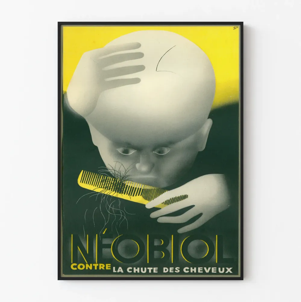 Affiche vintage Neobiol contre la chute des cheveux