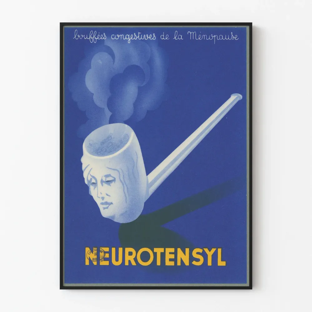 Affiche vintage Neurotensyl - Bouffées de chaleur de la ménopause