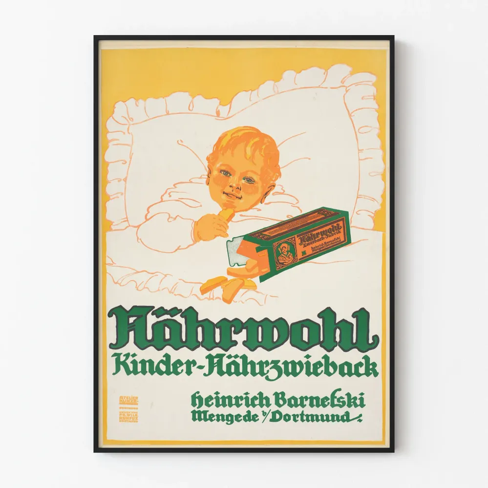 Affiche vintage Nährwohl Kinder - Décoration murale enfantine rétro