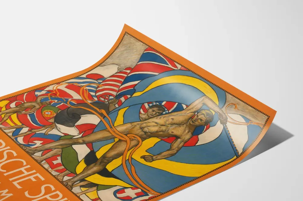 Affiche Vintage Olympische Spiele Stockholm 1912 - Décoration Murale Sportive