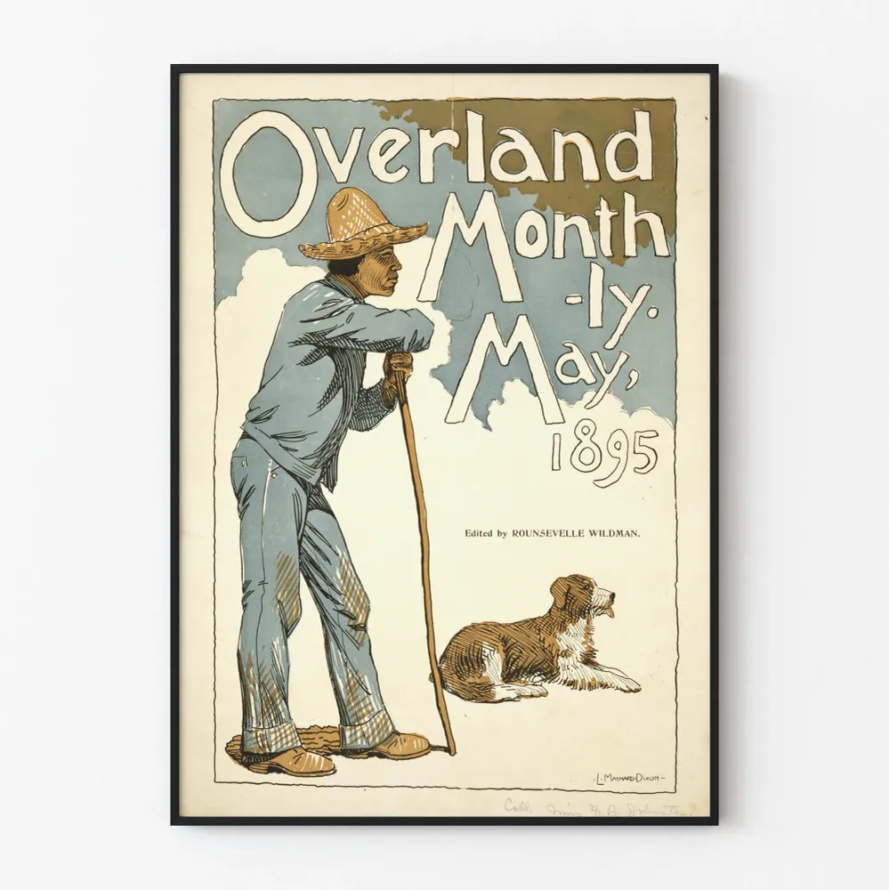 Affiche Vintage Overland Monthly Mai 1895 - Décor Murale Historique