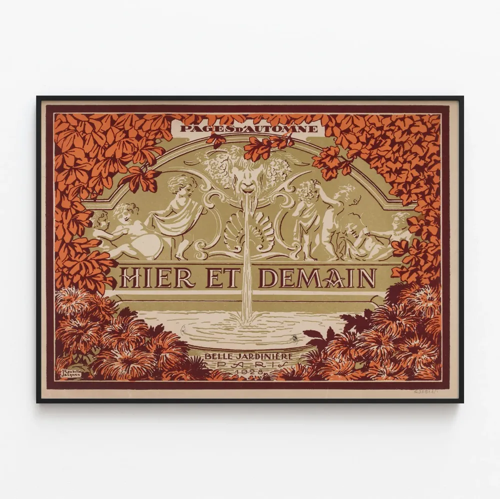 Affiche vintage Pages d'Automne - Hier et Demain
