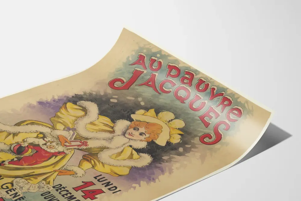 Affiche vintage Au Pauvre Jacques - Exposition jouets et étrennes