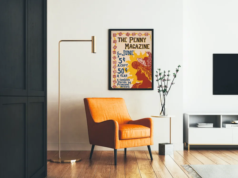 Affiche Vintage Penny Magazine Juin - Décoration Murale Rétro