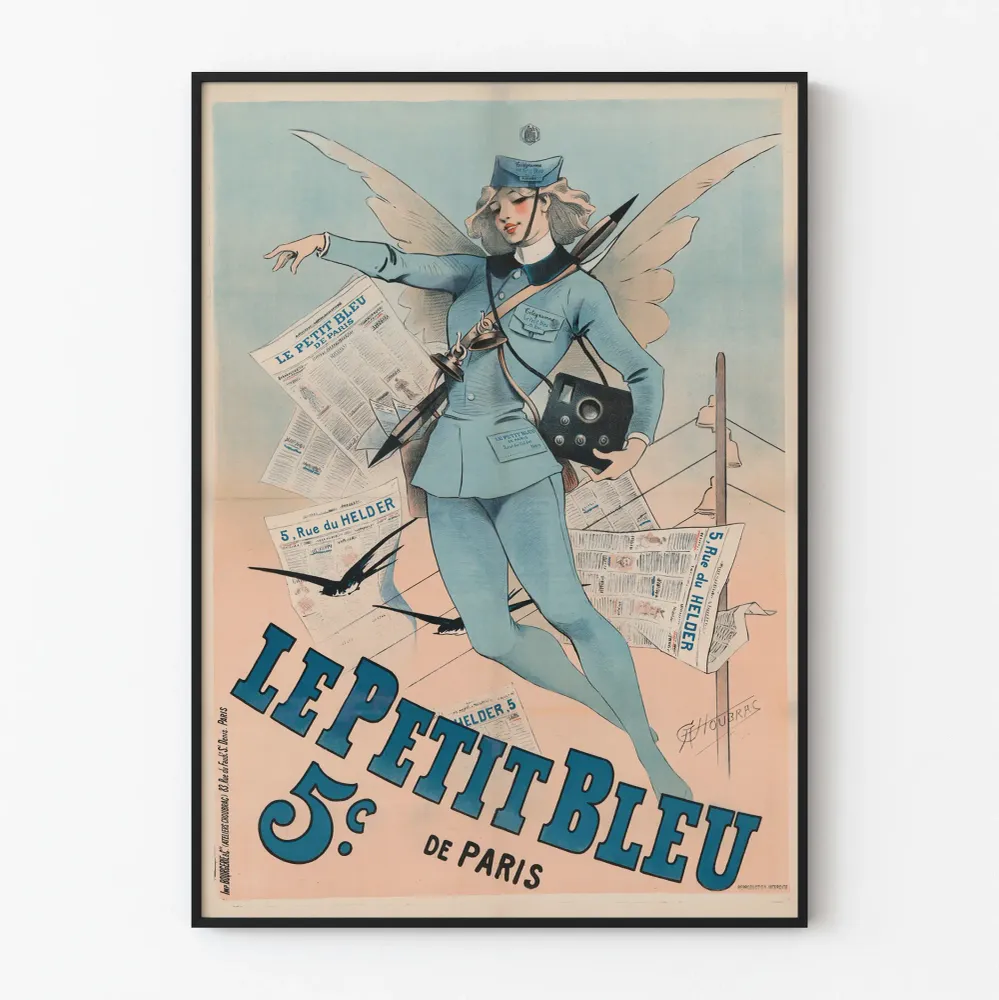 Affiche vintage Le Petit Bleu de Paris décoration murale