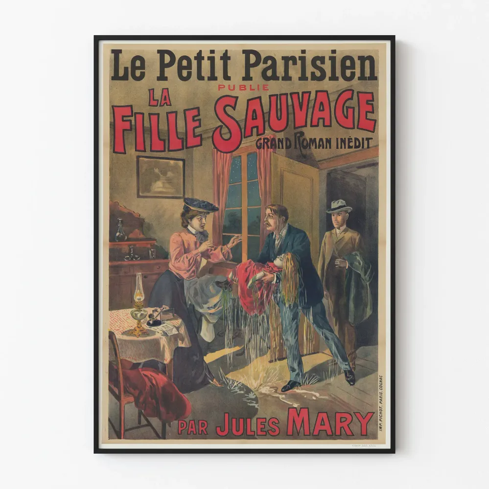 Affiche vintage Le Petit Parisien La Fille Sauvage par Jules Mary
