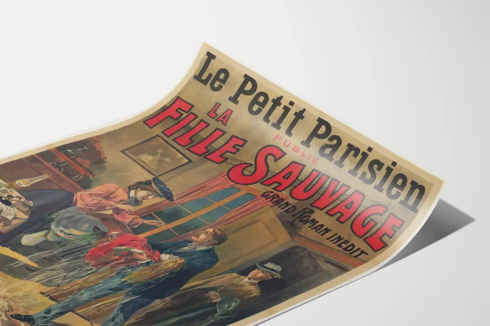 Affiche vintage Le Petit Parisien La Fille Sauvage par Jules Mary