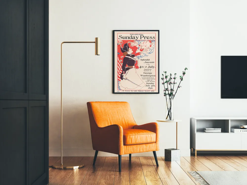 Affiche Vintage Philadelphia Sunday Press 1896 - Décoration Murale Patriote