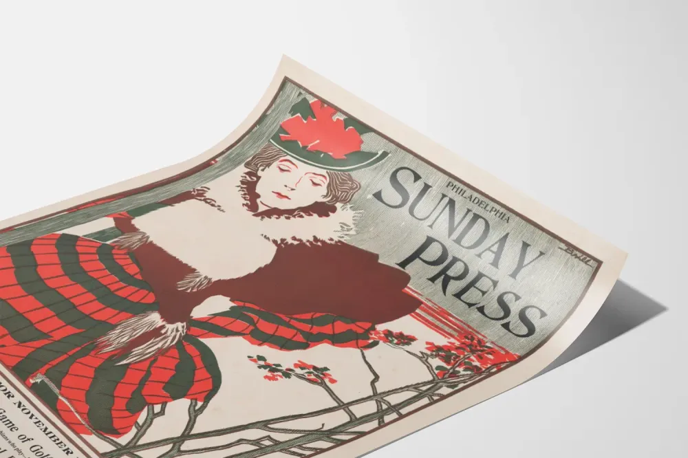 Affiche vintage Philadelphia Sunday Press - 15 novembre