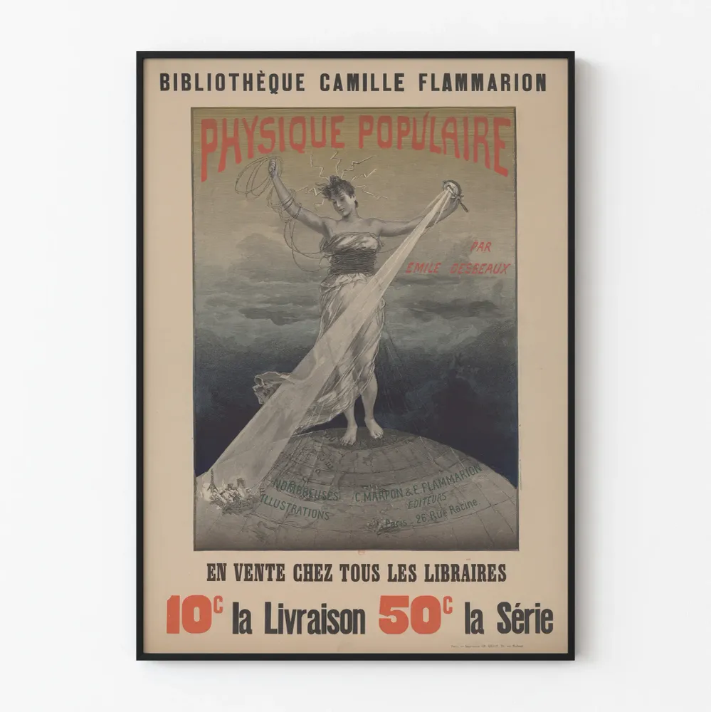 Affiche vintage Physique Populaire - Bibliothèque Camille Flammarion