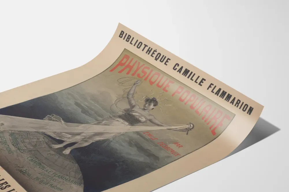 Affiche vintage Physique Populaire - Bibliothèque Camille Flammarion