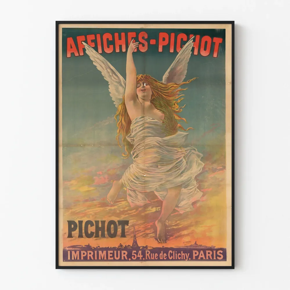 Affiche Vintage Pichot Imprimeur Rue de Clichy Paris